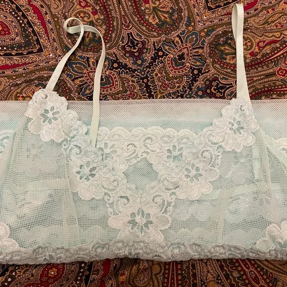 Pale Mint/Ocean Lace slip/chemise/dress Small -EUC! - Picture 1 of 4